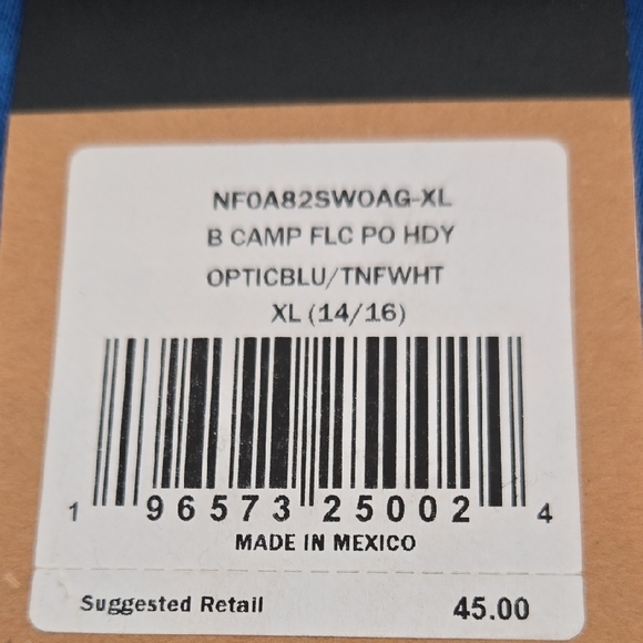 NWT Kids Size XL The North Face Bright Blue Hoodie With White Logo - Picture 2 of 2